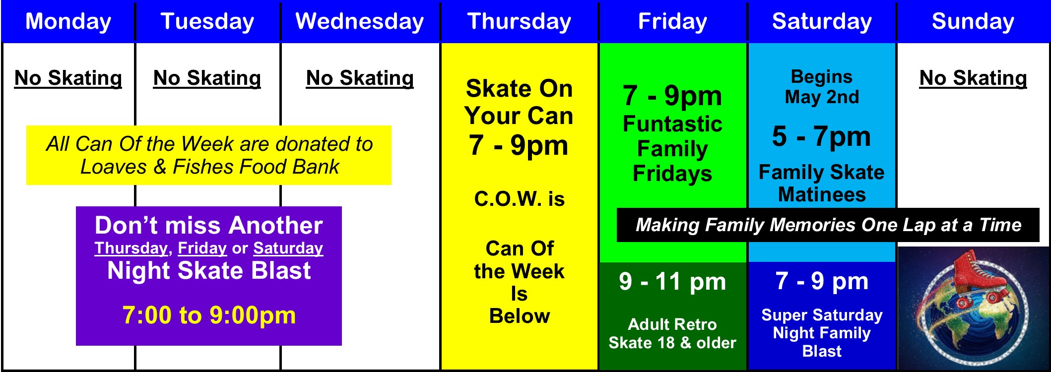 2026 - Summer Calendar One Week End